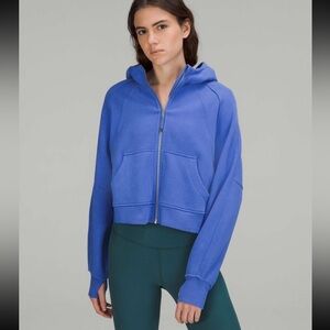Lululemon cropped full-zip scuba hoodie in blue size xs/s